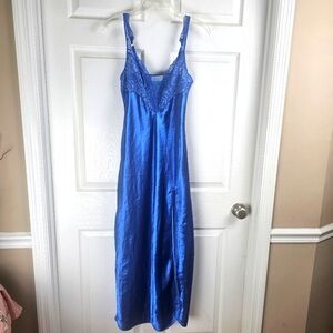 Victoria’s‎ Secret Vintage Gold Label Slip Dress Small Blue Nightie Wedding Sexy